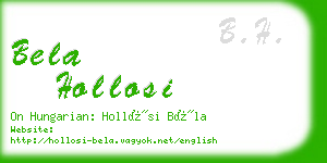 bela hollosi business card